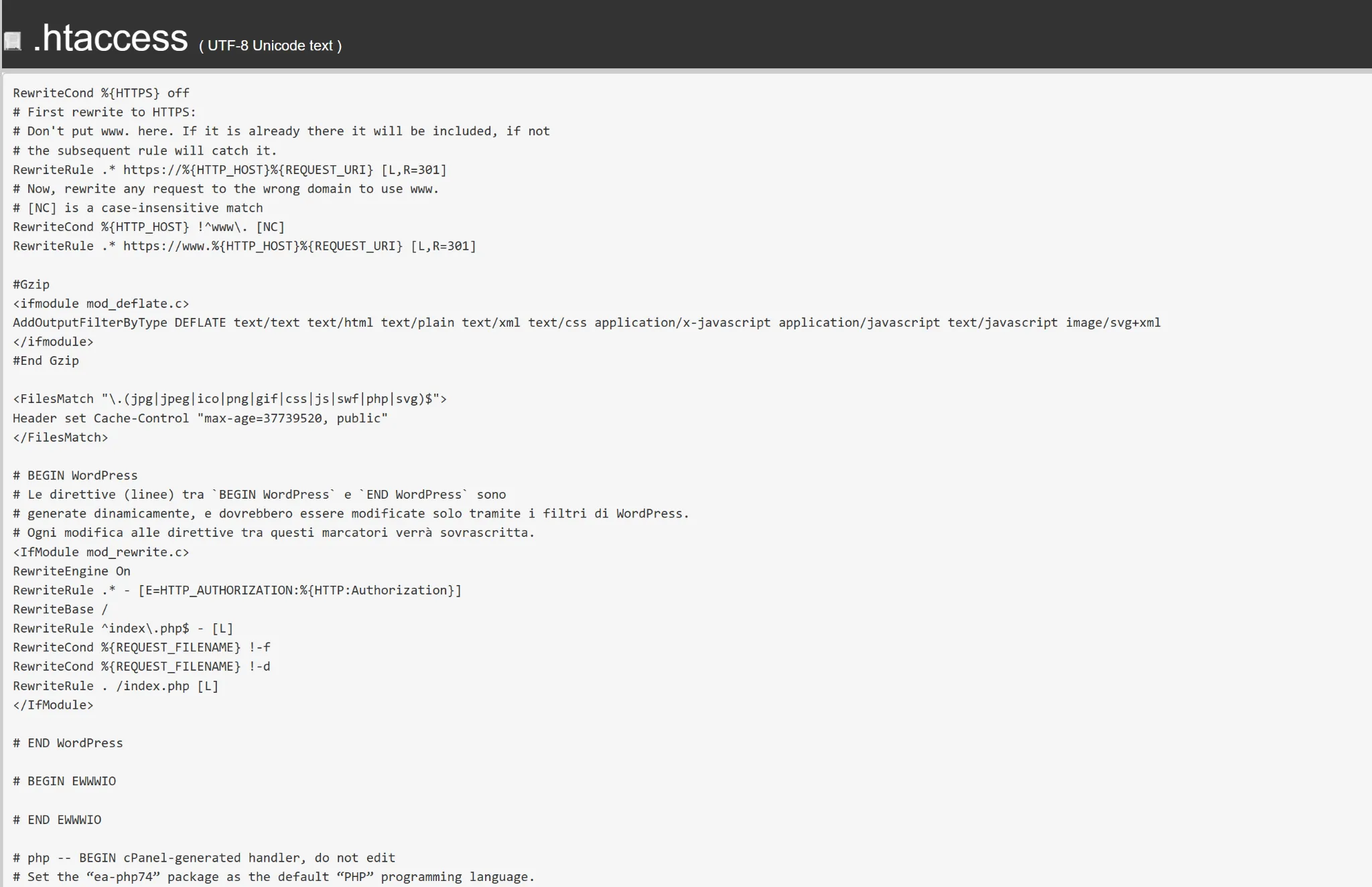 esempio file htaccess