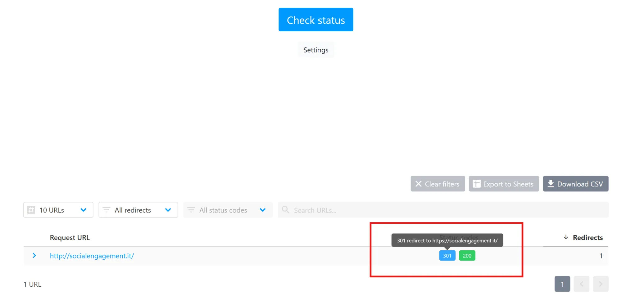 esempio redirect http https