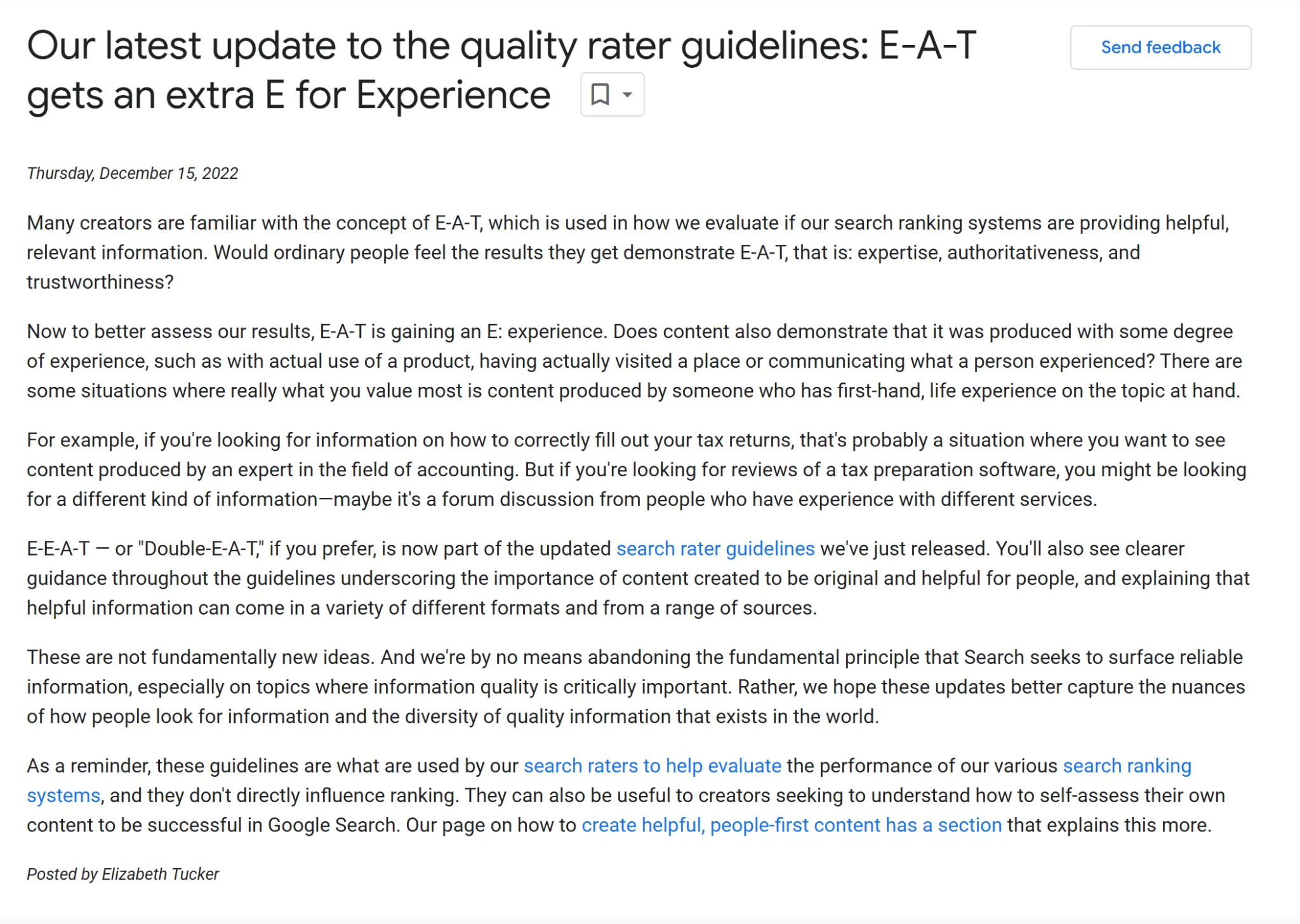 eat linee guida google