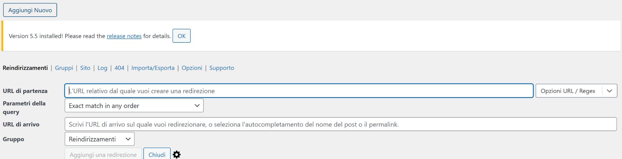 interfaccia plugin redirection interfaccia plugin redirection